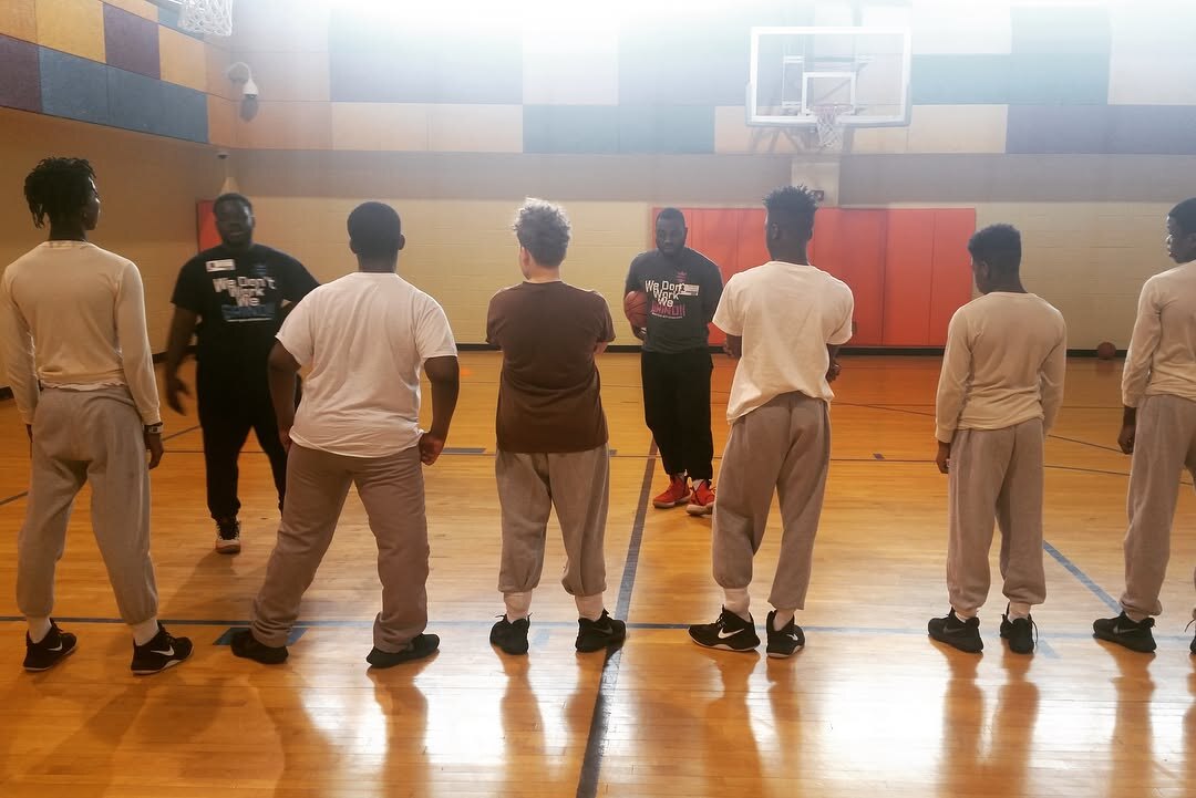 Royal Athletes basketball camp at a youth rehabilitation center